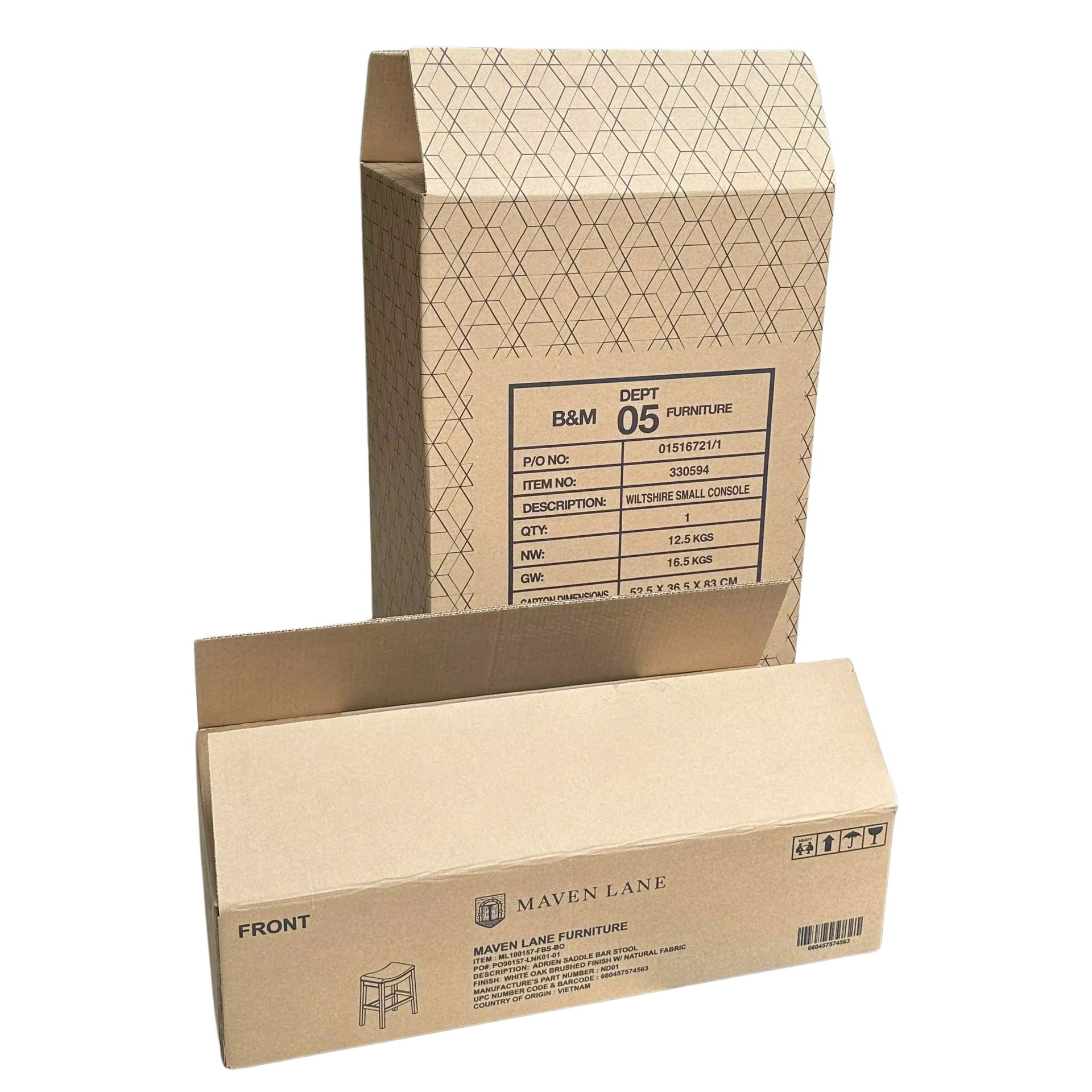 Recyclable Corrugated Kraft Cardboard Box for Packing Furniture Products Including Wooden Tables for Shipping Use