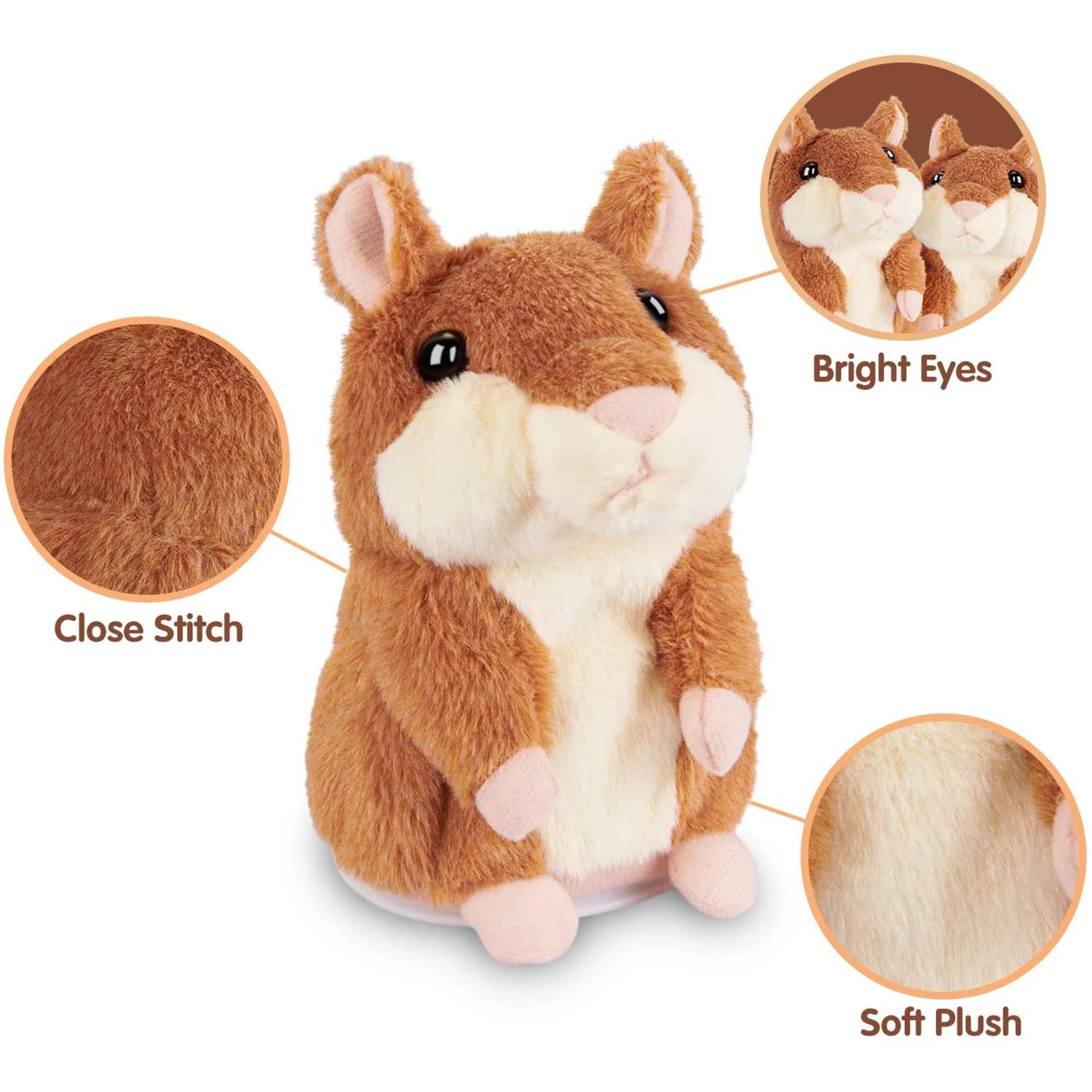 Kids Toys Talking Hamster Repeats What You Say Plush Interactive Toys