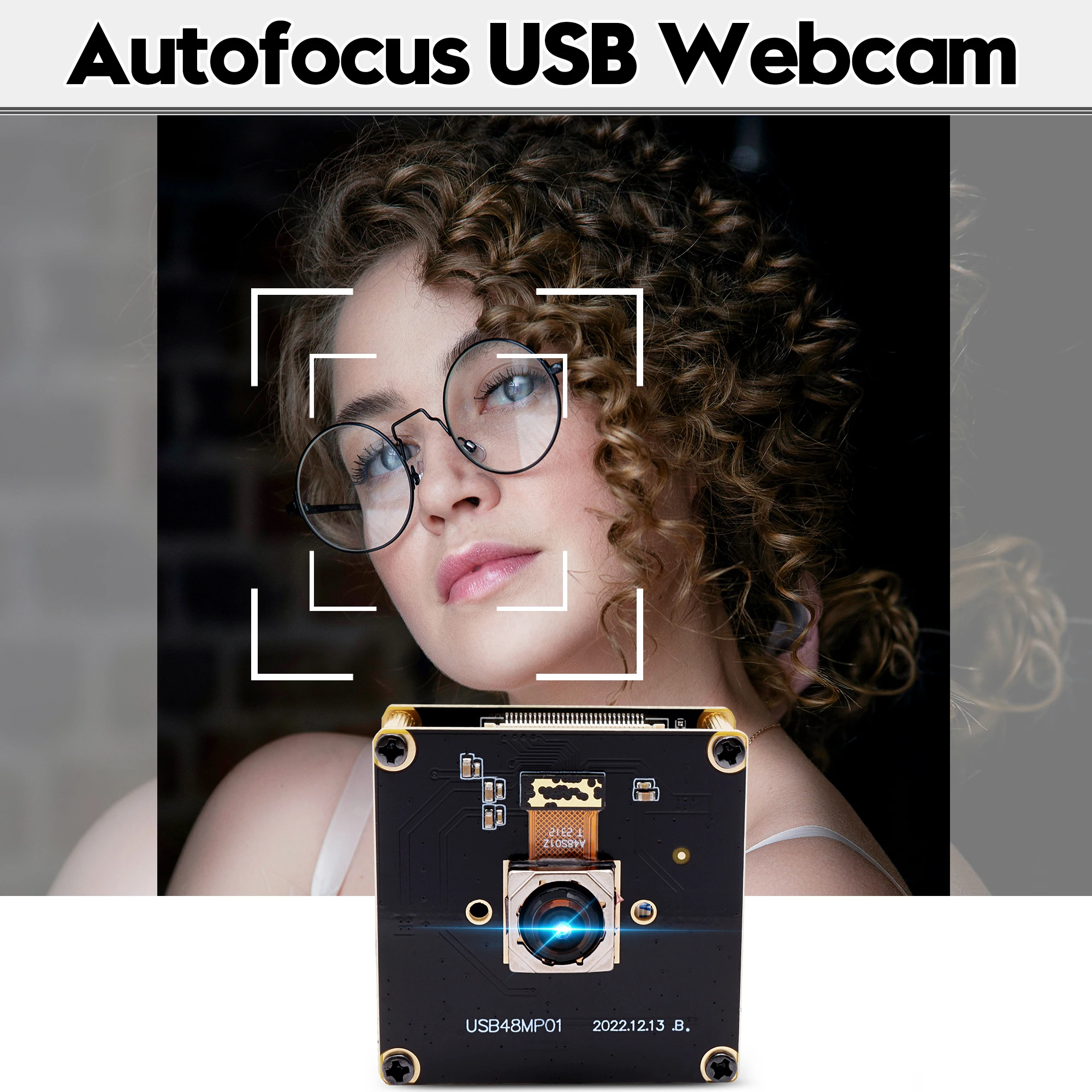 ELP 48MP USB カメラ オートフォーカス 歪みなしレンズ 高速 8000