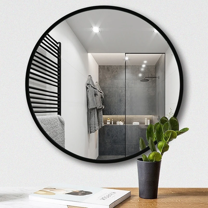 product metal aluminum frame large full length wall mounted floor round mirror-6