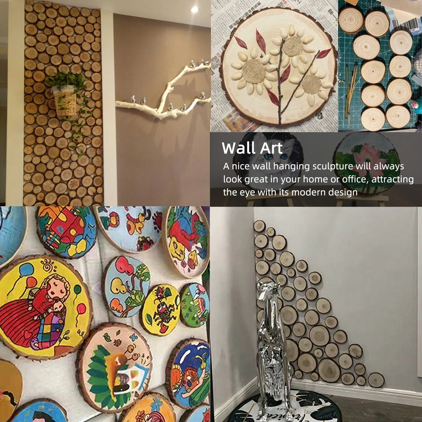 Unfinished Predrilled Natural Round Wood Slices Christmas Ornaments