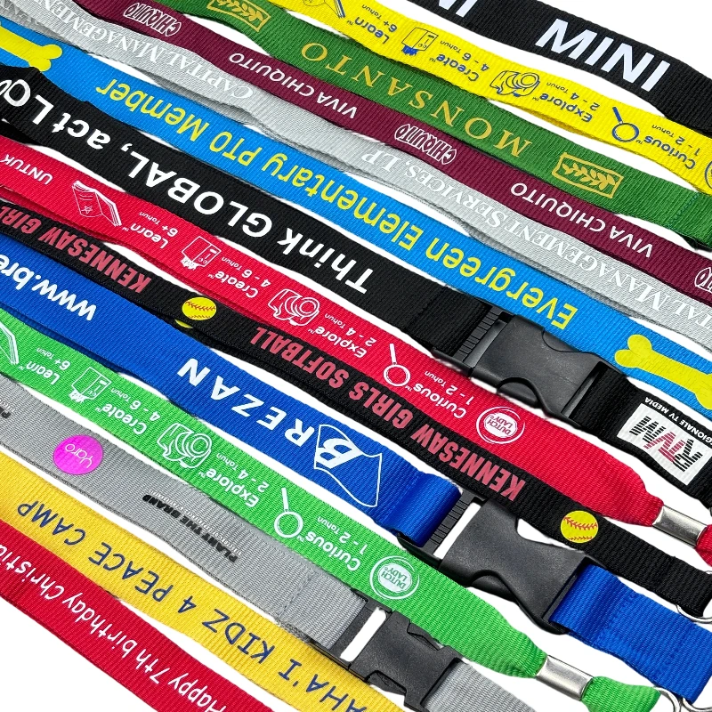 Polyester Custom Printed Hook Key Holder Lanyards Durable For Multi-Functional ID Badges & Exhibition Passes_voghion.com