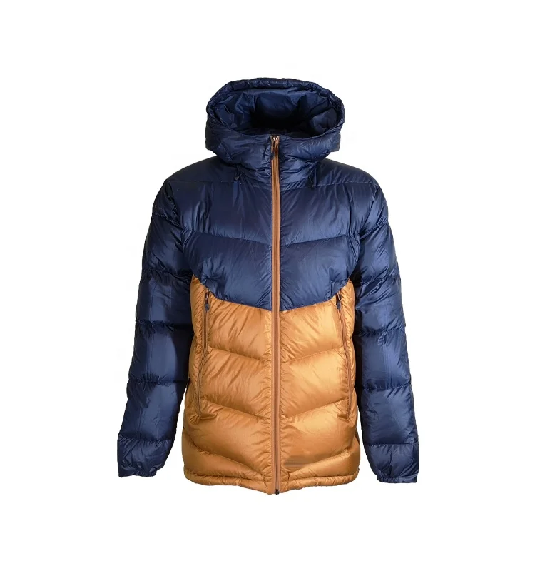 bsci factory goose down jacket men waterproof casual warm hooded