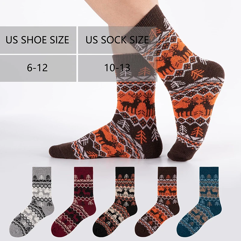 product-750-750 men wool socks custom logo winter warm socks thick knit cabin cozy crew soft socks gifts for men