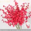Paquete de 10 tallos de orquídeas cymbidium de rama alta, color rojo rosado.