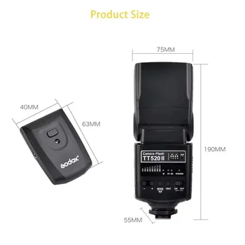 Godox Camera Flash TT520II With Build-in 433MHz Wireless Signal for Canon Nikon Pentax Sony Fuji Olympus DSLR Cameras detail image