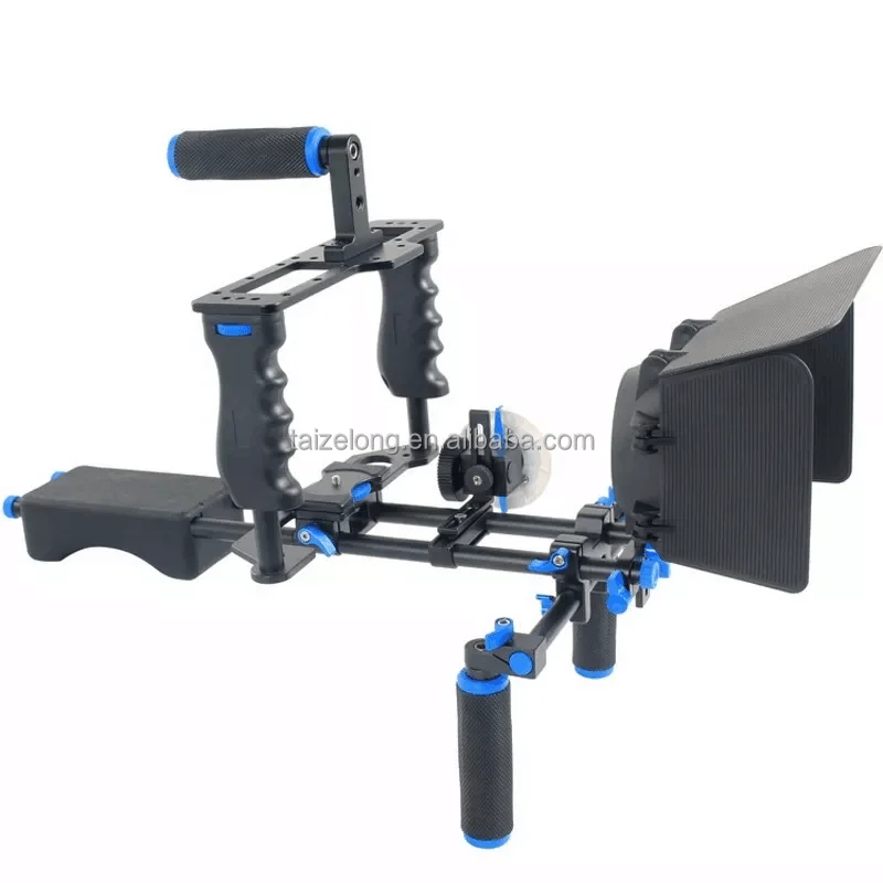 Top Stabilization System DSLR Rig VCR Movie Kit Photo Studio Accessories DV Camera Stabilizer Support Cage Matte Box Focus D221