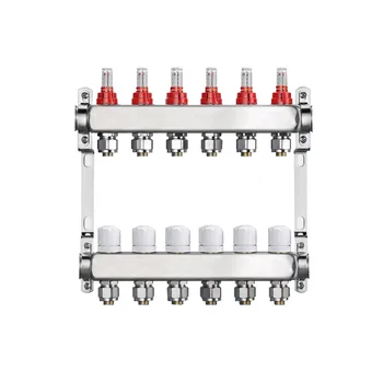 Brass hydronic underfloor radiant heating manifolds mixer pack stainless steel water manifold pump floor heating