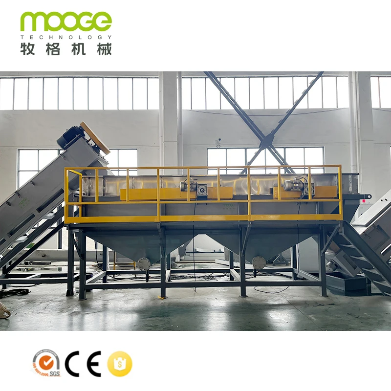 Agricultural Plastic Film Recycling Line Washing Plant / PP PE Waste Film Bags Plastic Recycling Machine