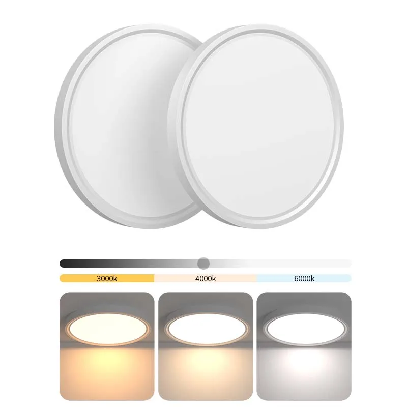 Super Thin 18W Flush Mount 3CCT 5CCT Daylight Black Round Flat Led Panel Light Profile Ceiling Light Fitures