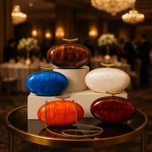 Factory Wholesale Fashionable Purse Clutch Bag Luxury Irregular Circle Pattern Irregular Metal Design Box Wedding Evening Bag