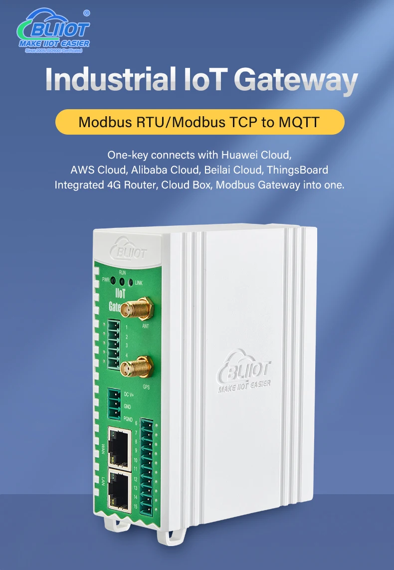4G Ethernet Industrial IoT Gateway with Modbus RTU TCP to MQTT for PLC ...
