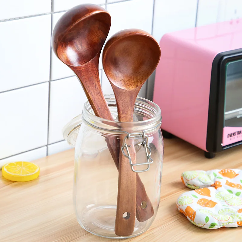 Cucchiaio Di Legno A Manico Lungo 42cm - Ideale Per Mescolare Zuppe E Salse - Foto 4