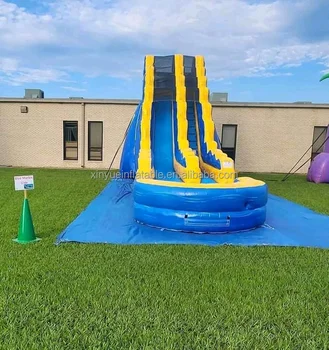 Commercial Grade Kids Giant Jumping Bouncy Waterslide Jumpers Toboggan Gonflable Blue Inflatable Water Slide