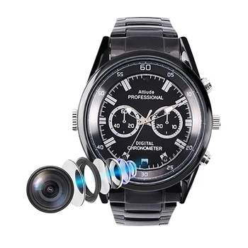 HD 1080P Night Vision Camcorder Micro Camera Mini Video Camera Watch Spy Camera Wrist Watch