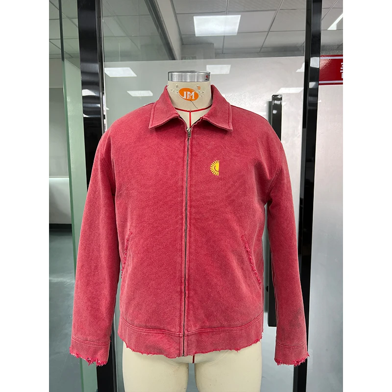 Salati Jackets Manufacturer Custom Acid Wash Distressed Duck Canvas Vintage Zip up Work Wear Detroit Workwear Men's Work Jackets