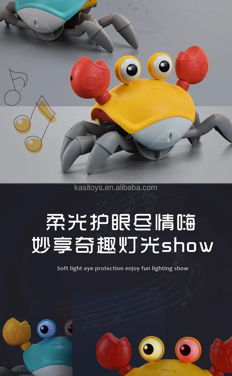 Electric Induction Cute Crab Toy Simulation Crab Crawling With Light