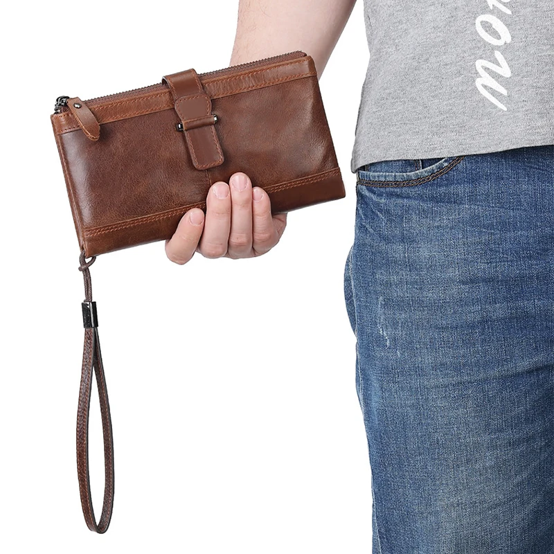 Men's Double Zipper Travel Wallet