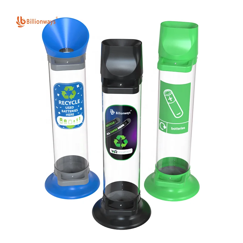 Custom 20L Transparent Battery Recycling Bin Battery Disposal Collection Waste Bin for Business