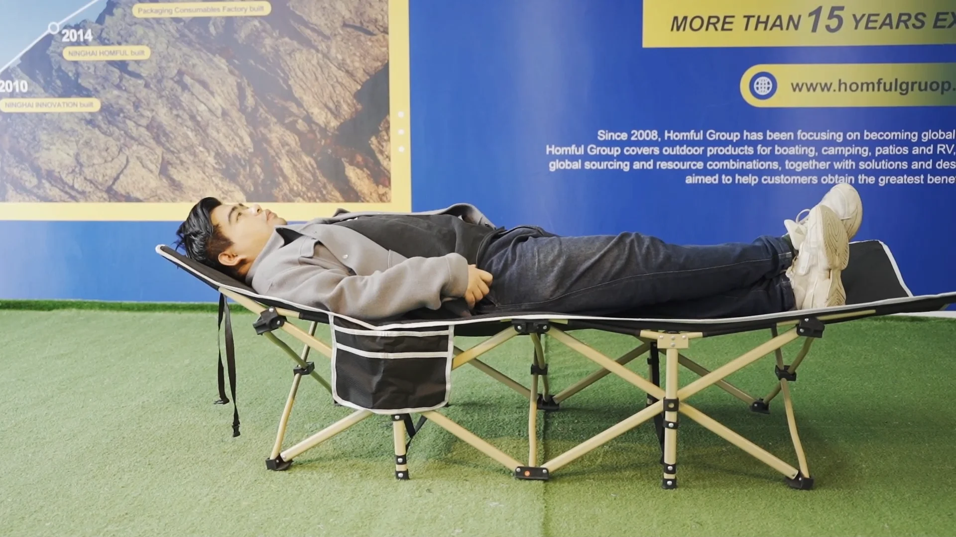 Homful Iron Frame Camping Folding Bed Sleeping Bed Camping Cot Camping