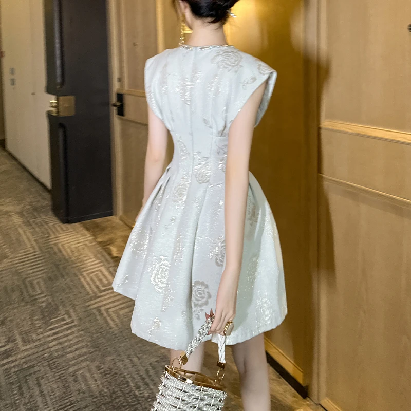 Wholesale Fashion Style Floral Embroidery Women Mini Dress