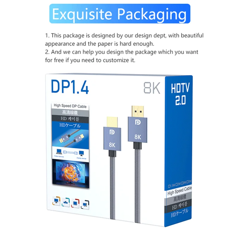 VegGieg DP To DP 1.4V 1.5m New Design Aluminium Alloy DisplayPort To Display Port Cable Compatible Gaming Streaming Monitor Laptop, V-Z620