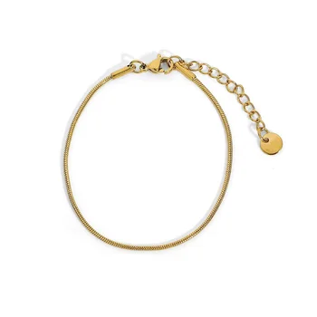 Classic Hip Hop 18K Gold Plated Snake Chain Men's Women's Tennis Chain Bracelet Stainless Steel Fashion Chain Link Bracelets