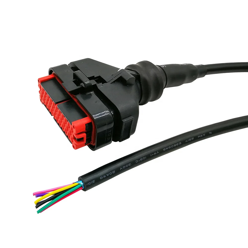Custom Ecu Car Wire Harness 7761641 35p Connector Rectangular Car Ecu