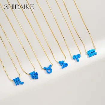 Elegant 18K Gold Plated Teardrop Horoscope Pendant Necklace Trendy White Opal for Girls' Weddings Anniversaries Includes