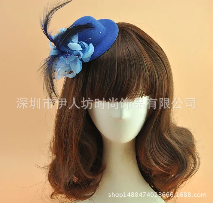 B1059 England Style Formal Wool Felt Fez Fedora Cap Dome Round Formal Bowler Hat For Women
