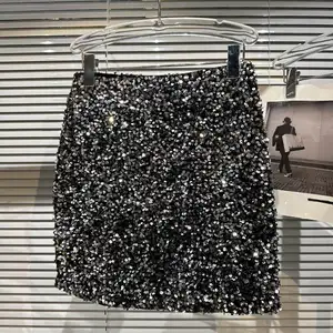 Wholesale Spring 2026 New Fashion Elegant Temperament Casual Celebrity Sexy Sequin Shiny Ladies Skirt