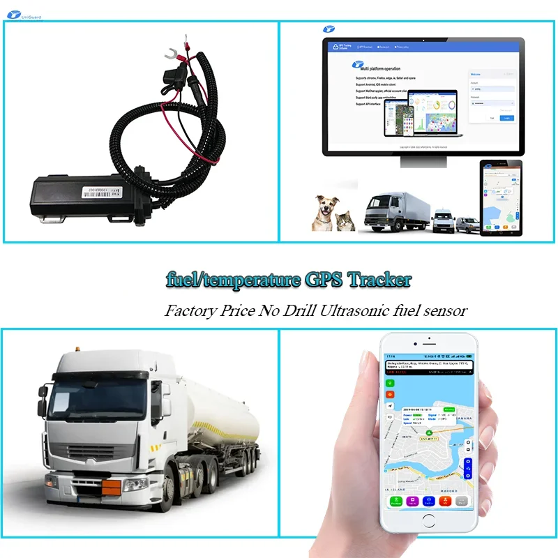 UniGuard UM778 GPS Fuel Drop Monitoring Sensor Gps tracker with Platform and Apps with Fuel Add/leak Report
