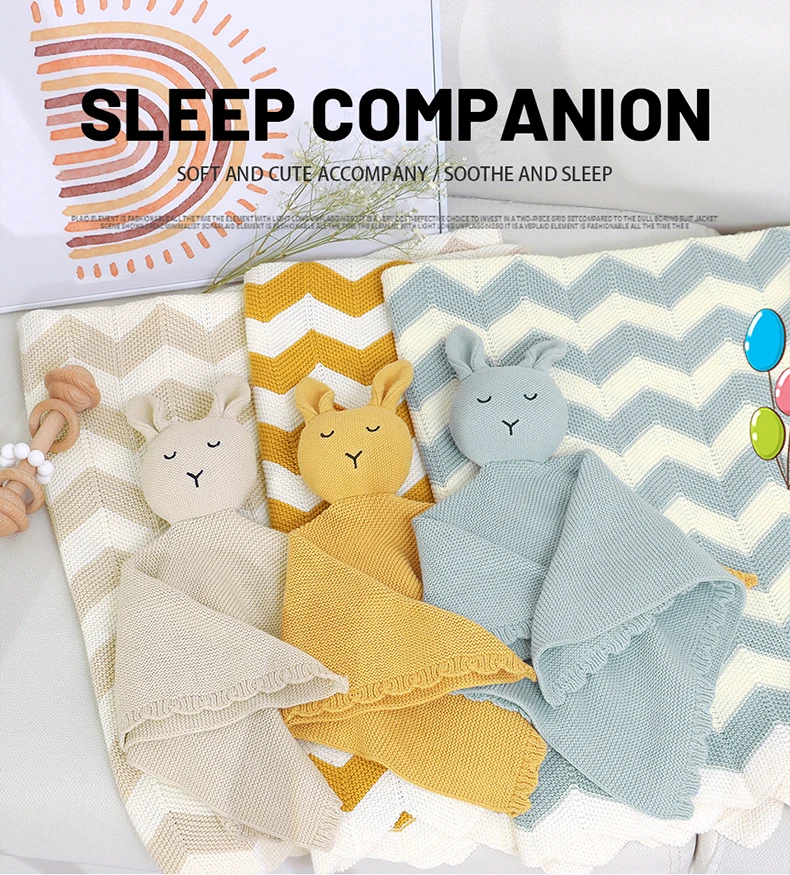 2023 Fashion Baby Gift Set Yarn Dye Stripe Crochet Baby Blanket And