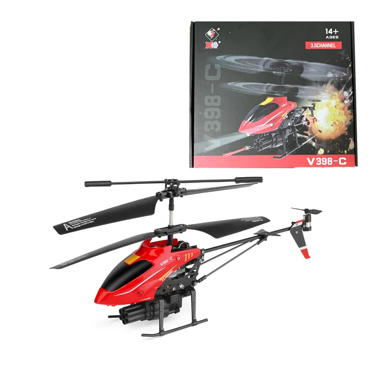 Wltoys V398-C 3.5CH 2.4G 6Axis Gyro Missile Launching RC Helicopter with Shooting