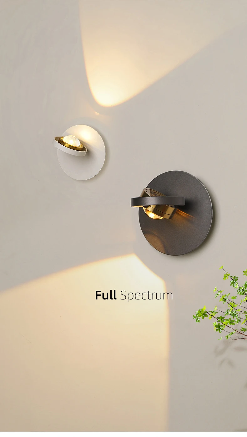 Lampada da parete Cream Wind, lampada da comodino scandinava per camera da letto, corridoio, applique a spettro completo con protezione per gli occhi