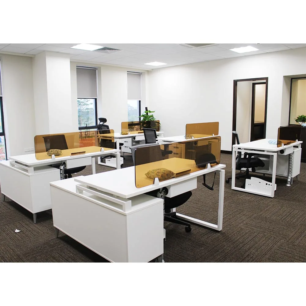 Newest Model 6 Person Cluster Workstation Computer Desk Staff Cubicle Customized  Office Laptop Table E0 Level Green Material