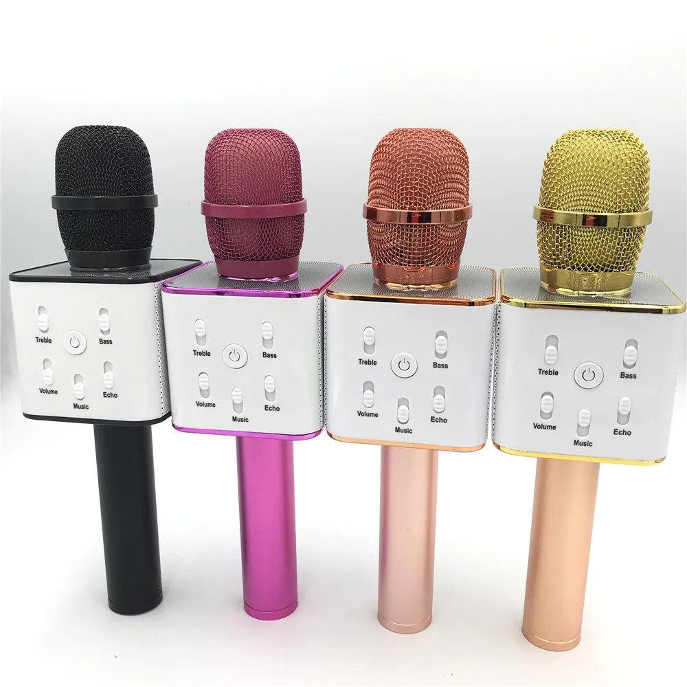 Large Condenser Microphone Q7 Wireless Handheld Microphone Karaoke With Speaker Mic