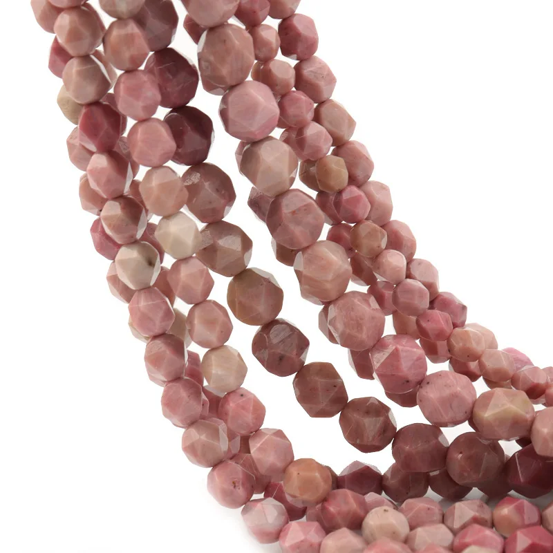 Faceted Natural Rhodochrosite Stone 6mm/8mm/10mm Loose Semi Gemstone Beads  Faceted Loose Beads For Diy Bracelet Jewelry Making - Buy Faceted Loose  Beads For Diy Bracelet Jewelry Making,6mm/8mm/10mm Loose Semi Gemstone Beads ,Faceted Natural