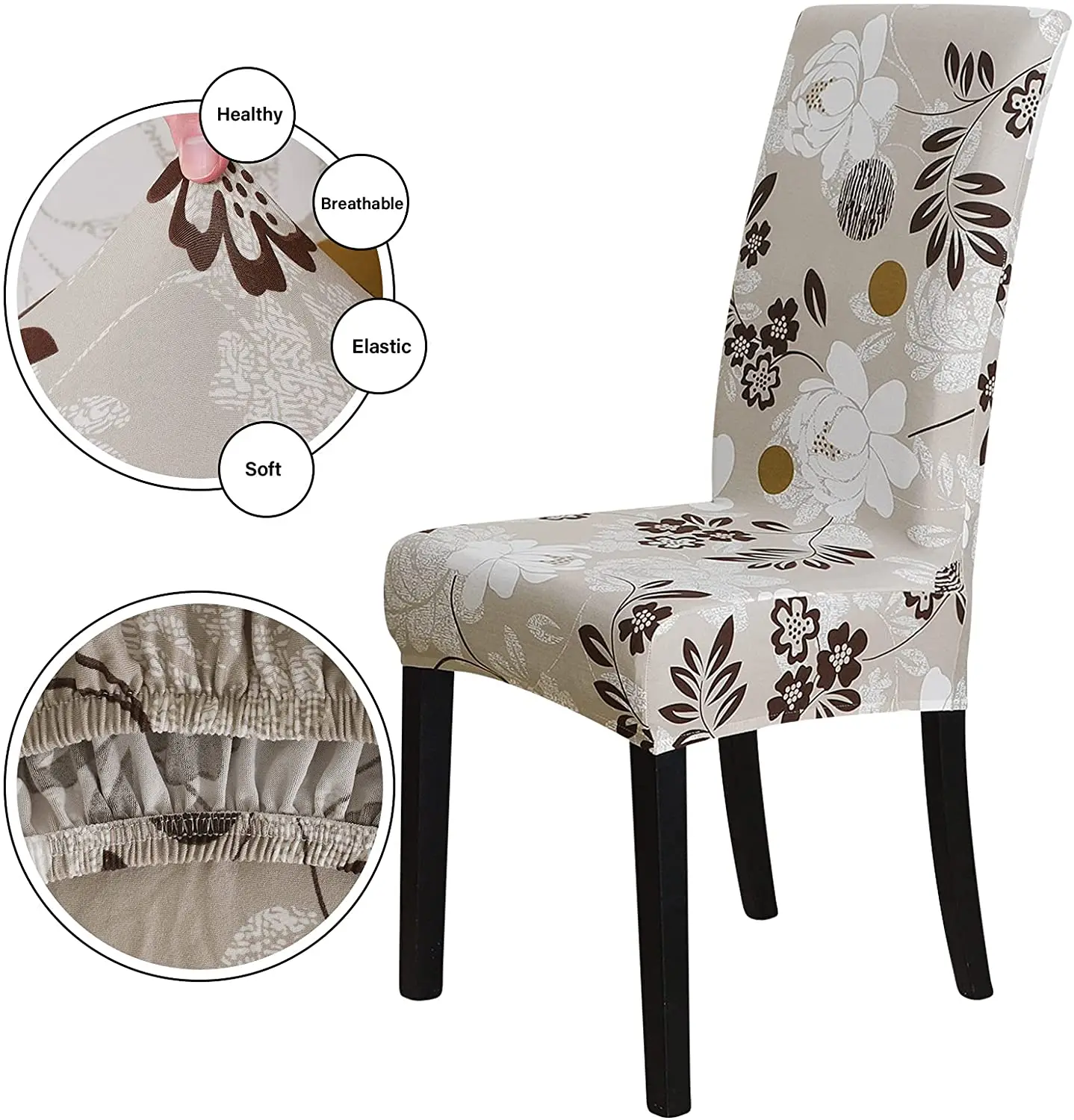 Set 4 Coprisedie Elasticizzati Con Cintura Di Sicurezza – SPRINGRICO Per Sala Da Pranzo, Blu Tallone - 3