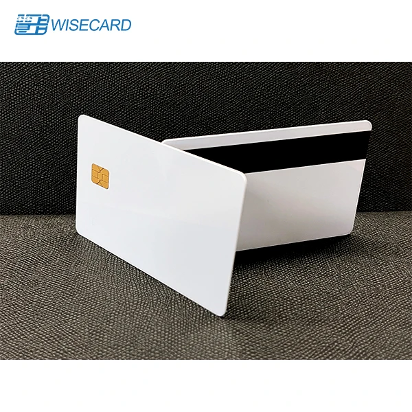 Wisecard CIU9872B HiCo 2 Track Business Card 13.56MHz Silver PVC EMV Chip NFC Visa MasterCard Application Magstripe Blank Cards