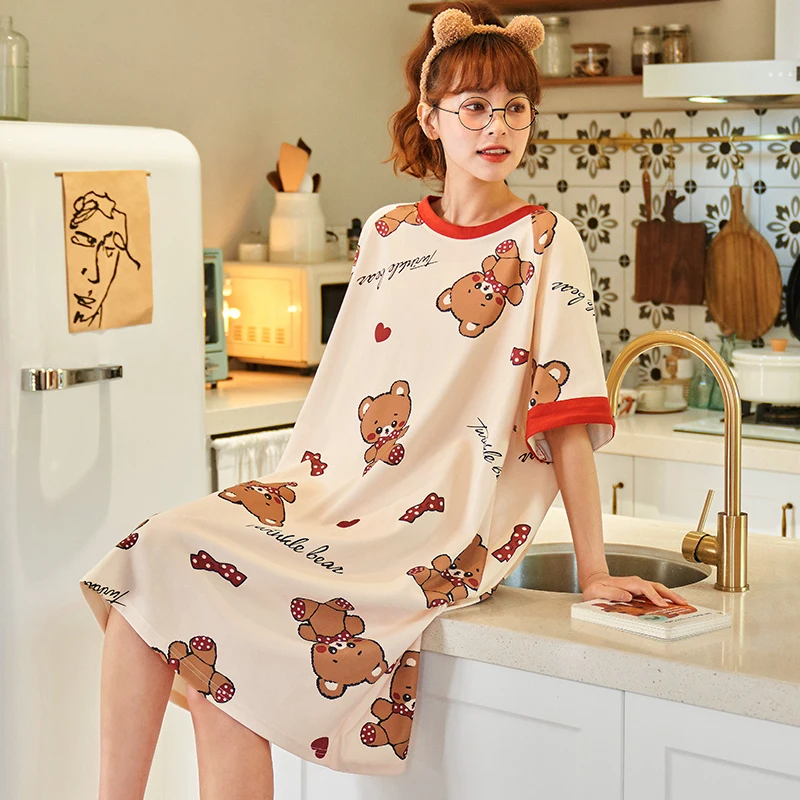 cotton nightdress sleeping nightgown 