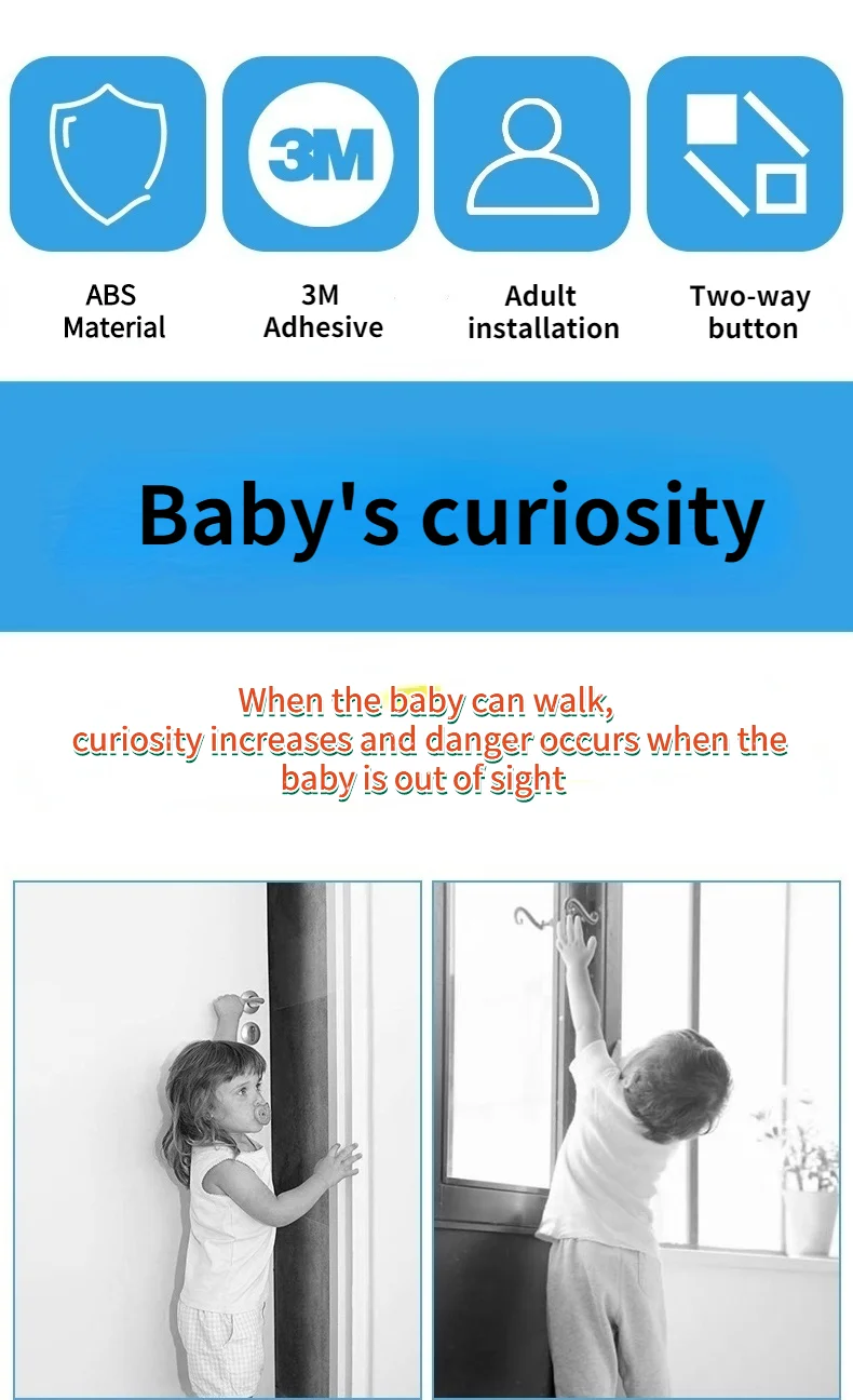 3m Adhesive Household Child Proof Lock Room Door Lever Locks For Baby