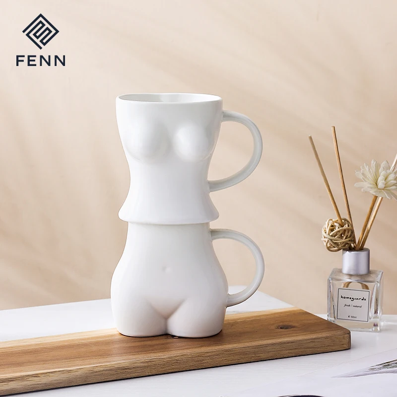 product fenn stylish body shaped artistic design wholesale ceramic mug custom porcelain dinnerware matte white mug personalized for gift-64