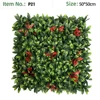 Gradient Red Green Leaf Artificial Grass Wall Panel