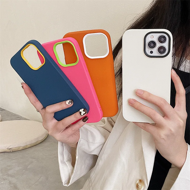 New Arrival 3 in 1 Mobile Phone Cover Case for iPhone 15 Shockproof Tpu Cover Slim Funda Matte Finish Phone Cases for iPhone 16