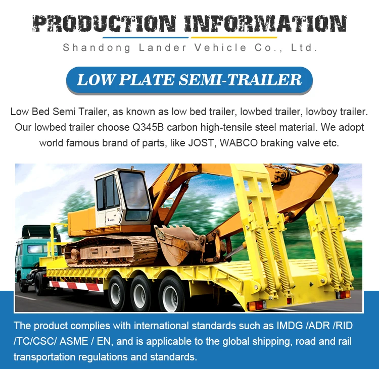 Heavy Low Bed Boy Deck Flatbed Container Gooseneck Excavator Transport Semi Trailer Trucks