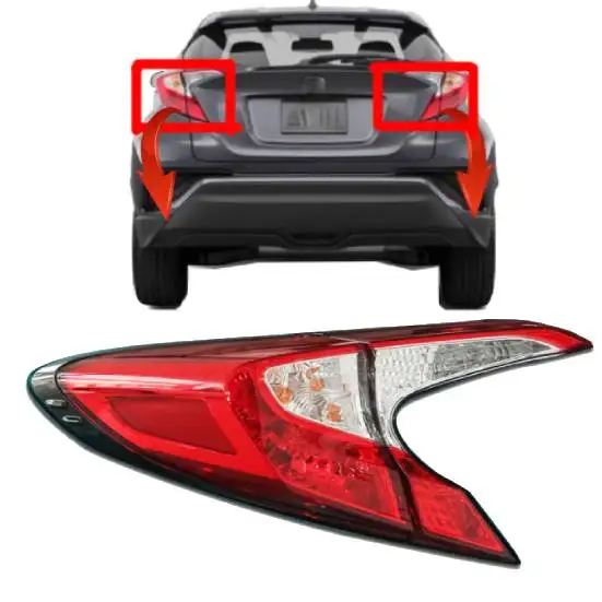 car 4 pcs taillamp inner outer taillight for Toyota C-HR CHR 2018 2019 accessories body kit