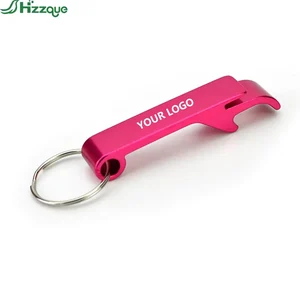 Customized Mini Portable Pocket Metal Bar Tools Bottle Opener Aluminum Key Ring Keychain Beer Bottle Opener