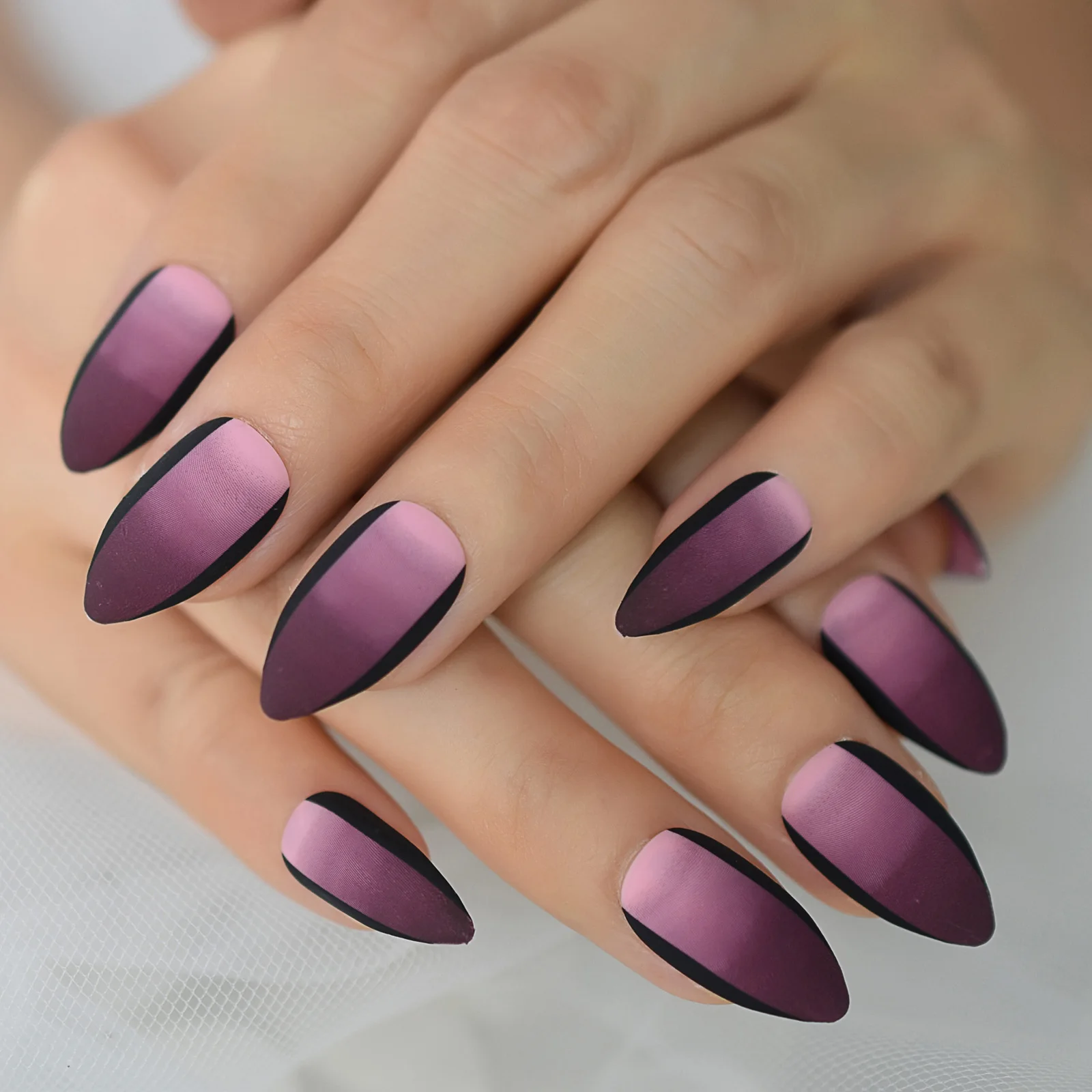 Auspisness Ice Cream Purple Manicure Short Press on Nails Elegant Fingernails for Girls As DIY Decorative Nail Art Accessories Glue Models