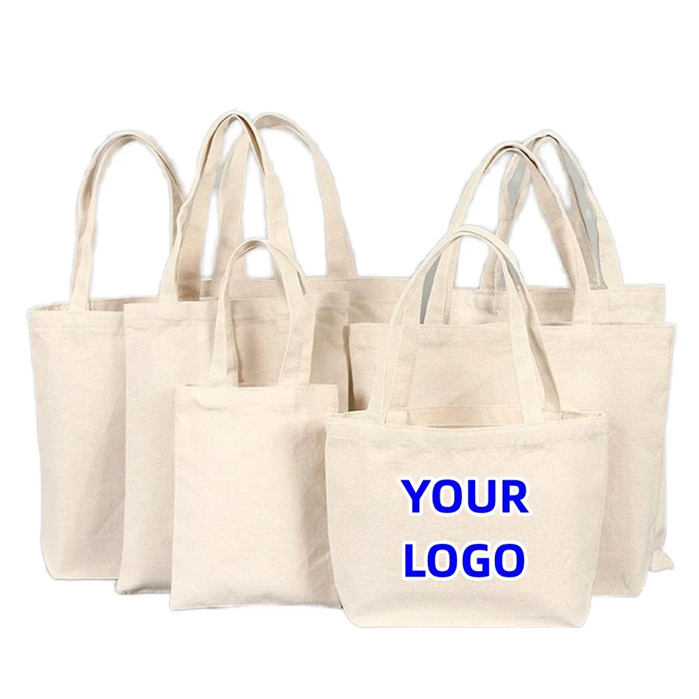 Colorful Custom Promotional Personalized Plain Style Canvas Bags Printed With Logo Reusable Shopping Tote Bags